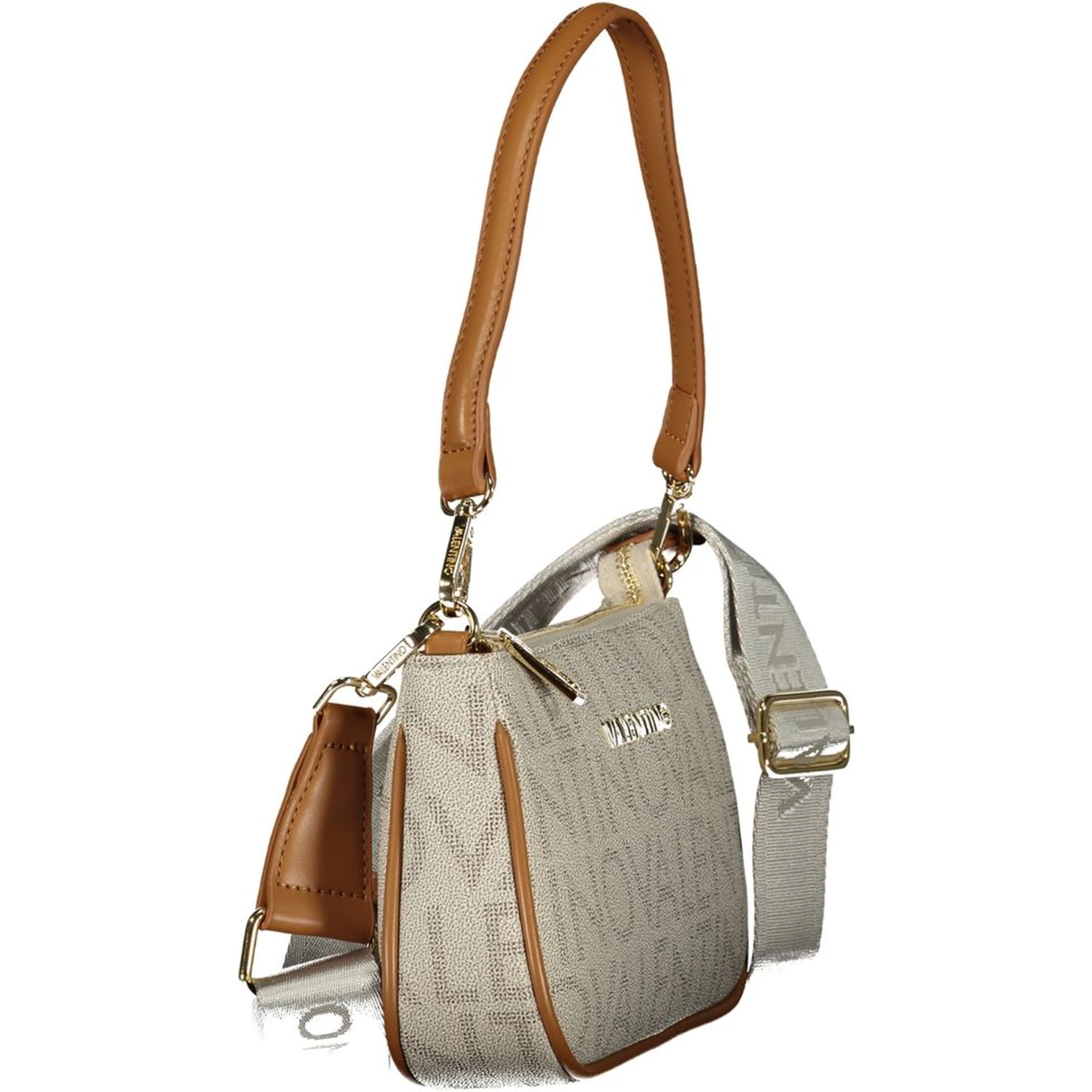 Beige Polyurethane Women's Bag