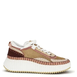 Brown Polyester Chunky Sneakers
