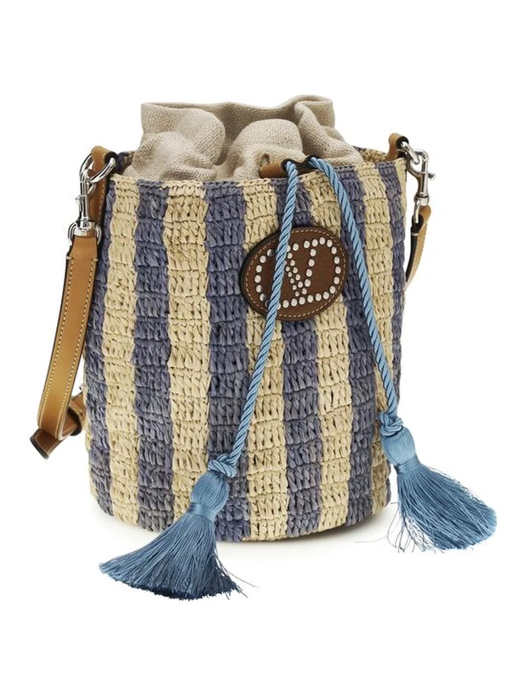Blue Raffia Backet Bag alternative