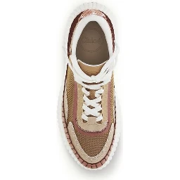 Brown Polyester Chunky Sneakers