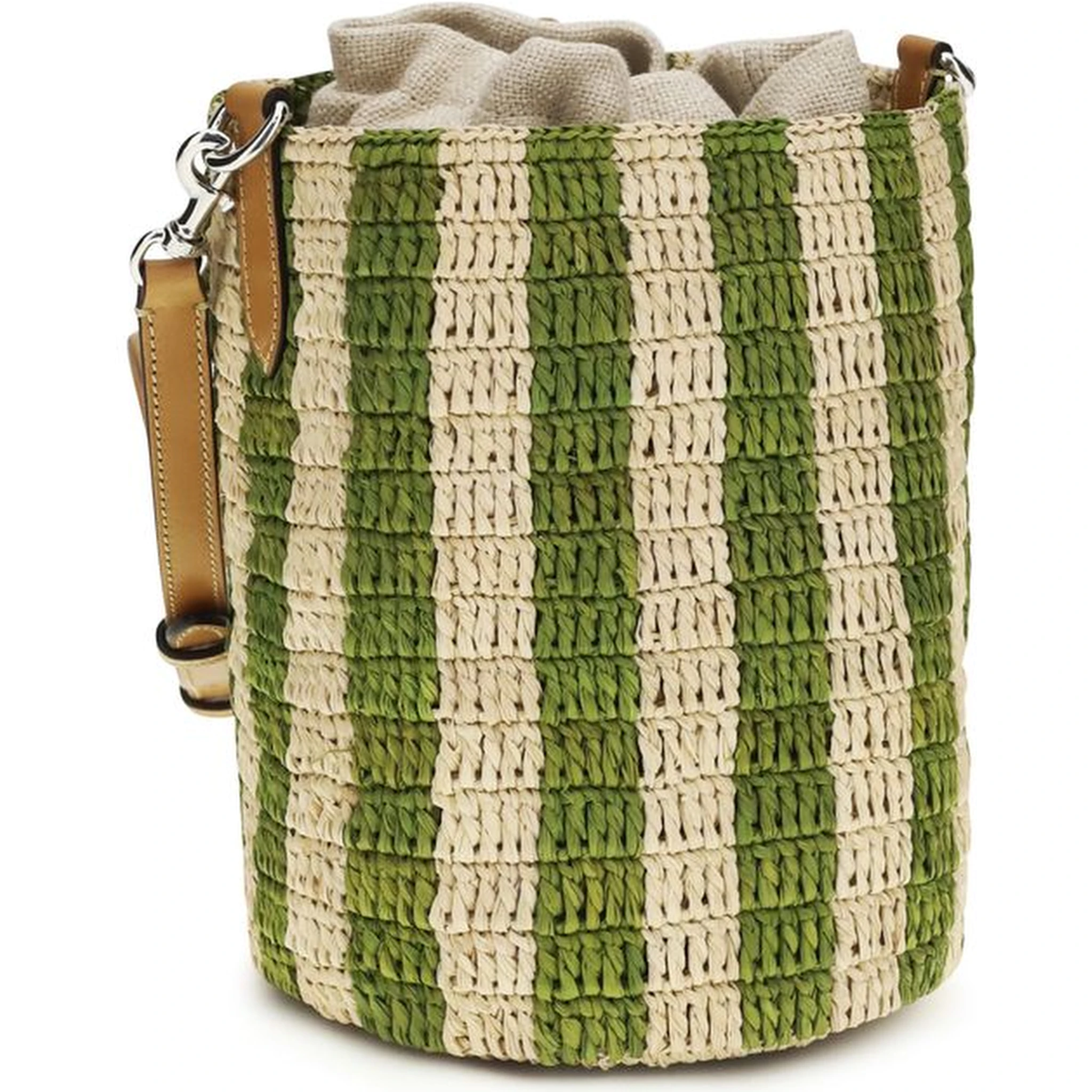 Bicolor Raffia Backet Bag