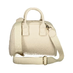 Beige Polyurethane Women's Bag