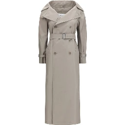 Gray Cotton Trench Coat