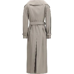 Gray Cotton Trench Coat