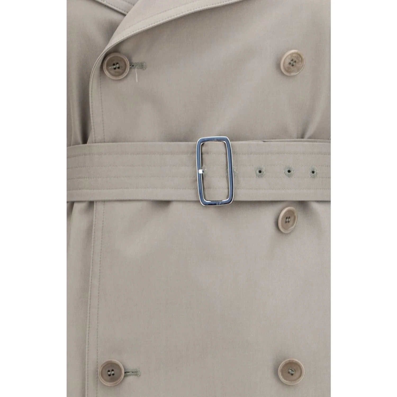 Gray Cotton Trench Coat