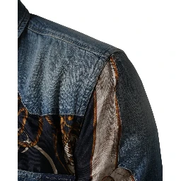 Blue Baroque Cotton Button Down Denim Shirt