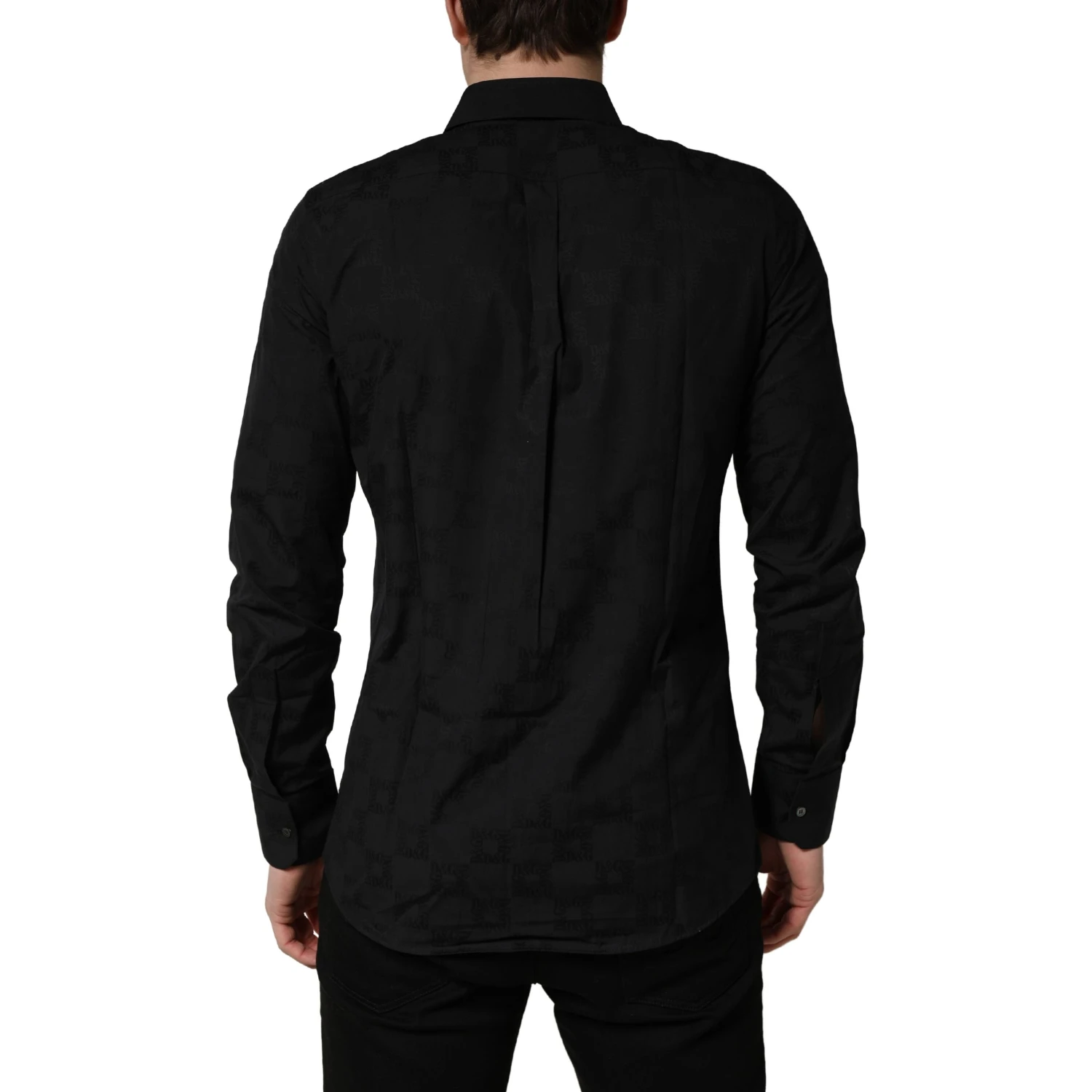 Black MARTINI Cotton Slim Dress Formal Shirt