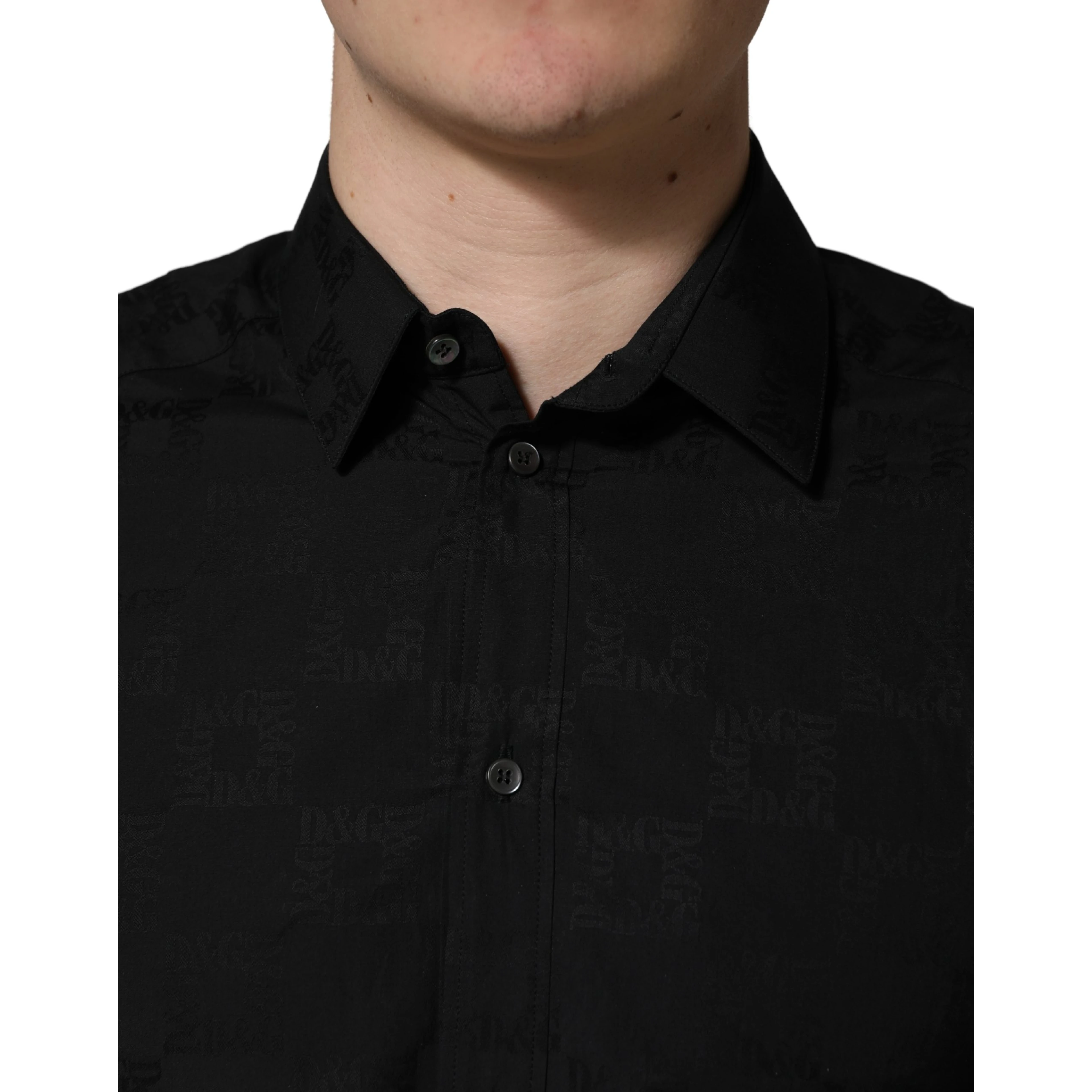 Black MARTINI Cotton Slim Dress Formal Shirt