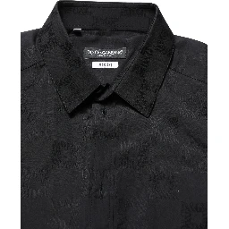 Black MARTINI Cotton Slim Dress Formal Shirt