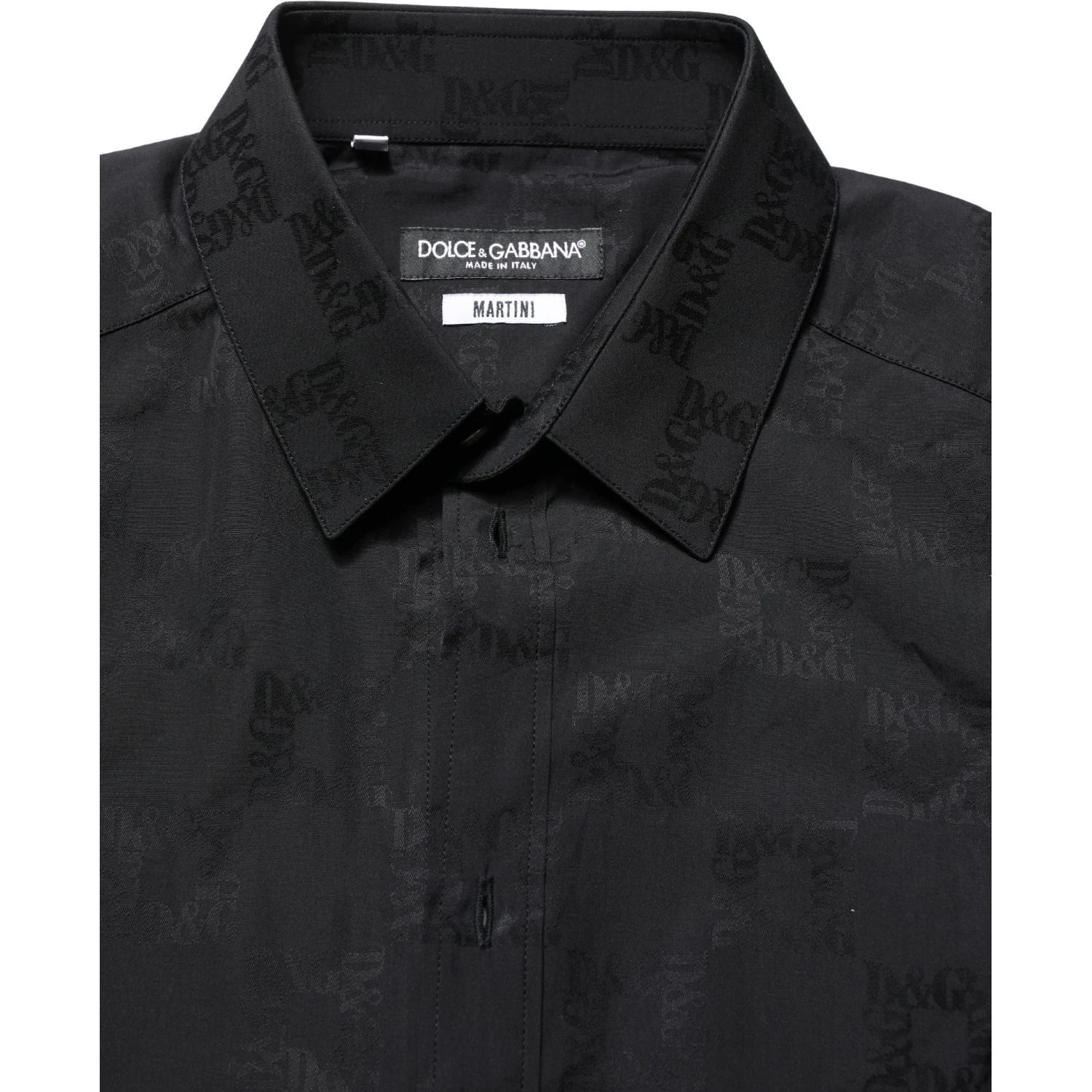 Black MARTINI Cotton Slim Dress Formal Shirt