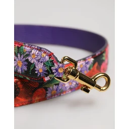 Multicolor Floral Leather Bag Accessory Shoulder Strap