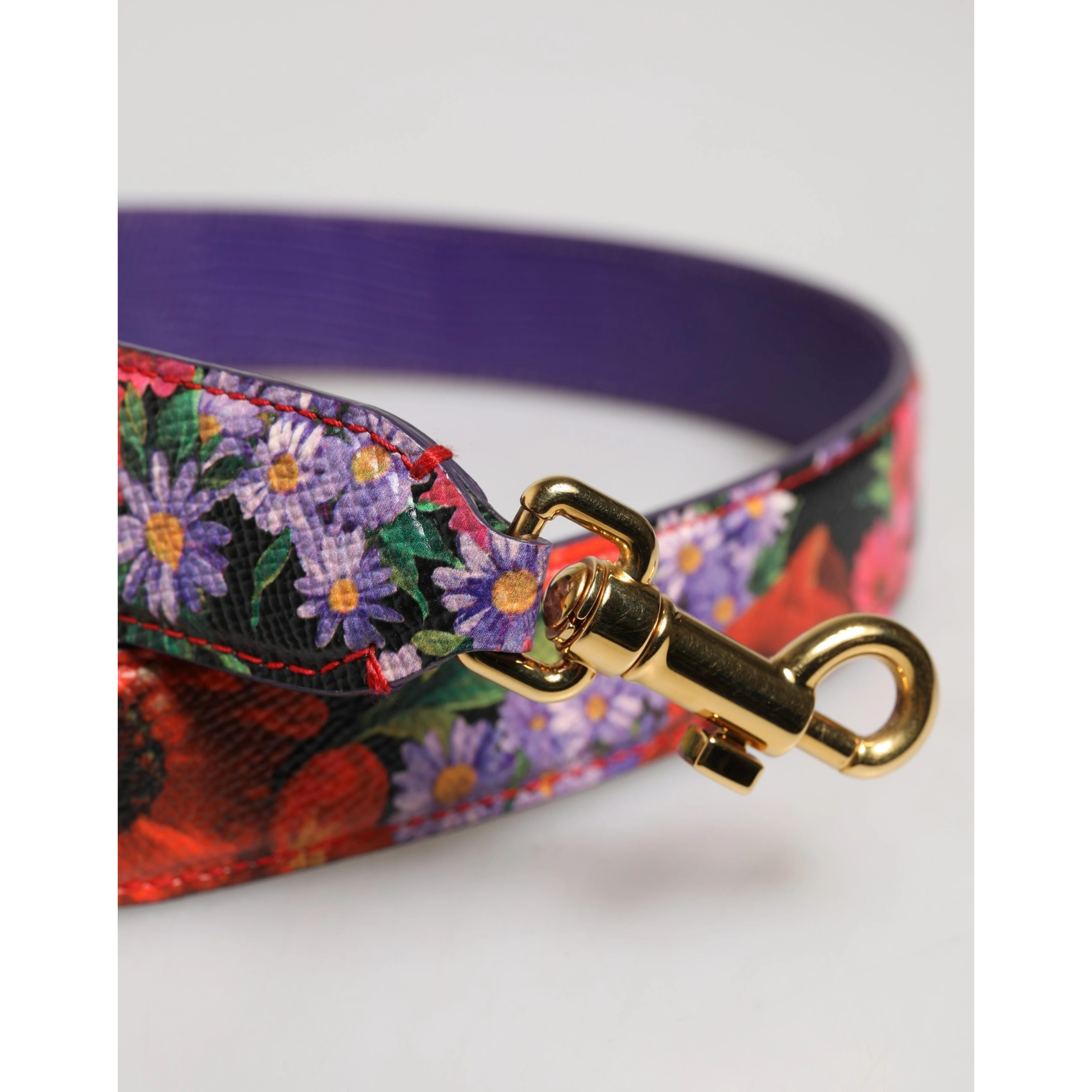 Multicolor Floral Leather Bag Accessory Shoulder Strap