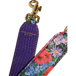 Multicolor Floral Leather Bag Accessory Shoulder Strap
