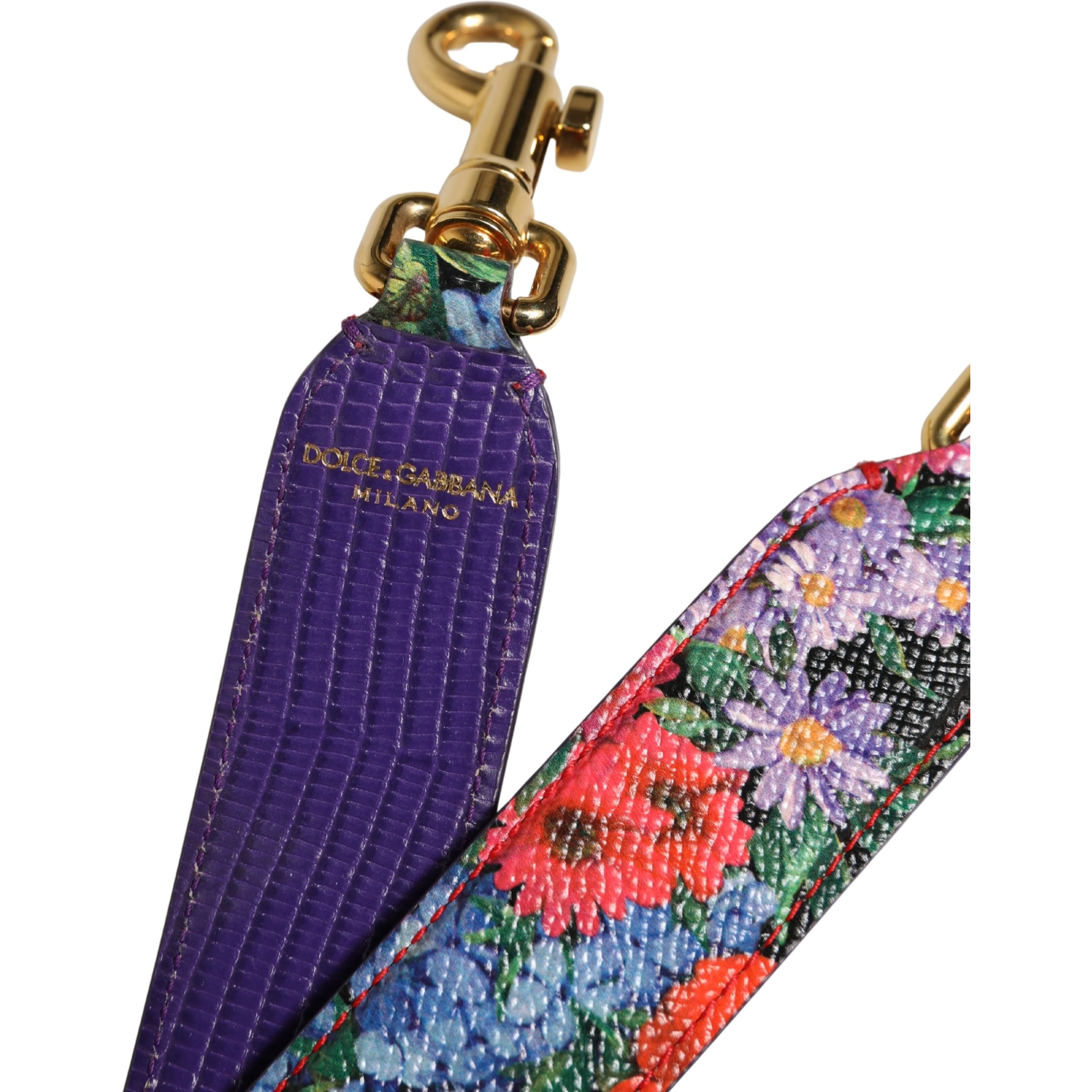 Multicolor Floral Leather Bag Accessory Shoulder Strap