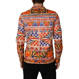 Multicolor Sicilian Carretto Twill Cotton Men Shirt