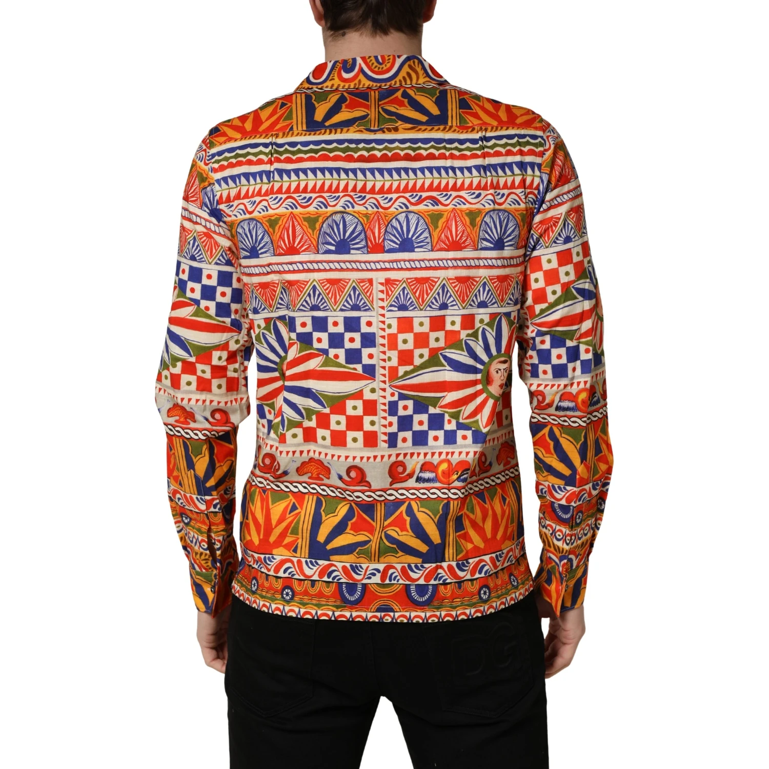 Multicolor Sicilian Carretto Twill Cotton Men Shirt