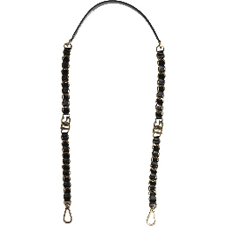 Black Leather Gold Chain Bag Accessory Shoulder Strap