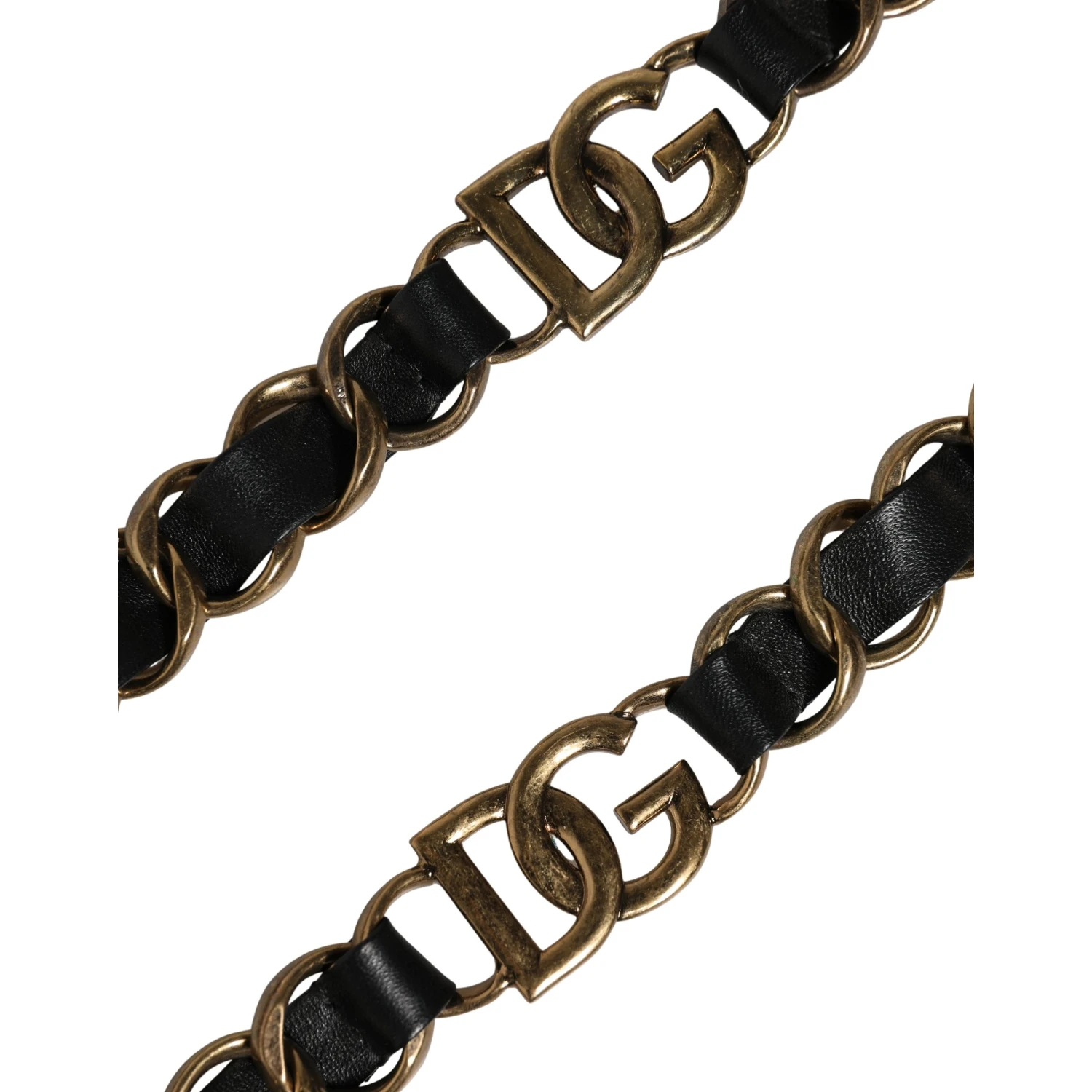 Black Leather Gold Chain Bag Accessory Shoulder Strap