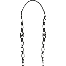 Black Leather Silver Chain Bag Accessory Shoulder Strap