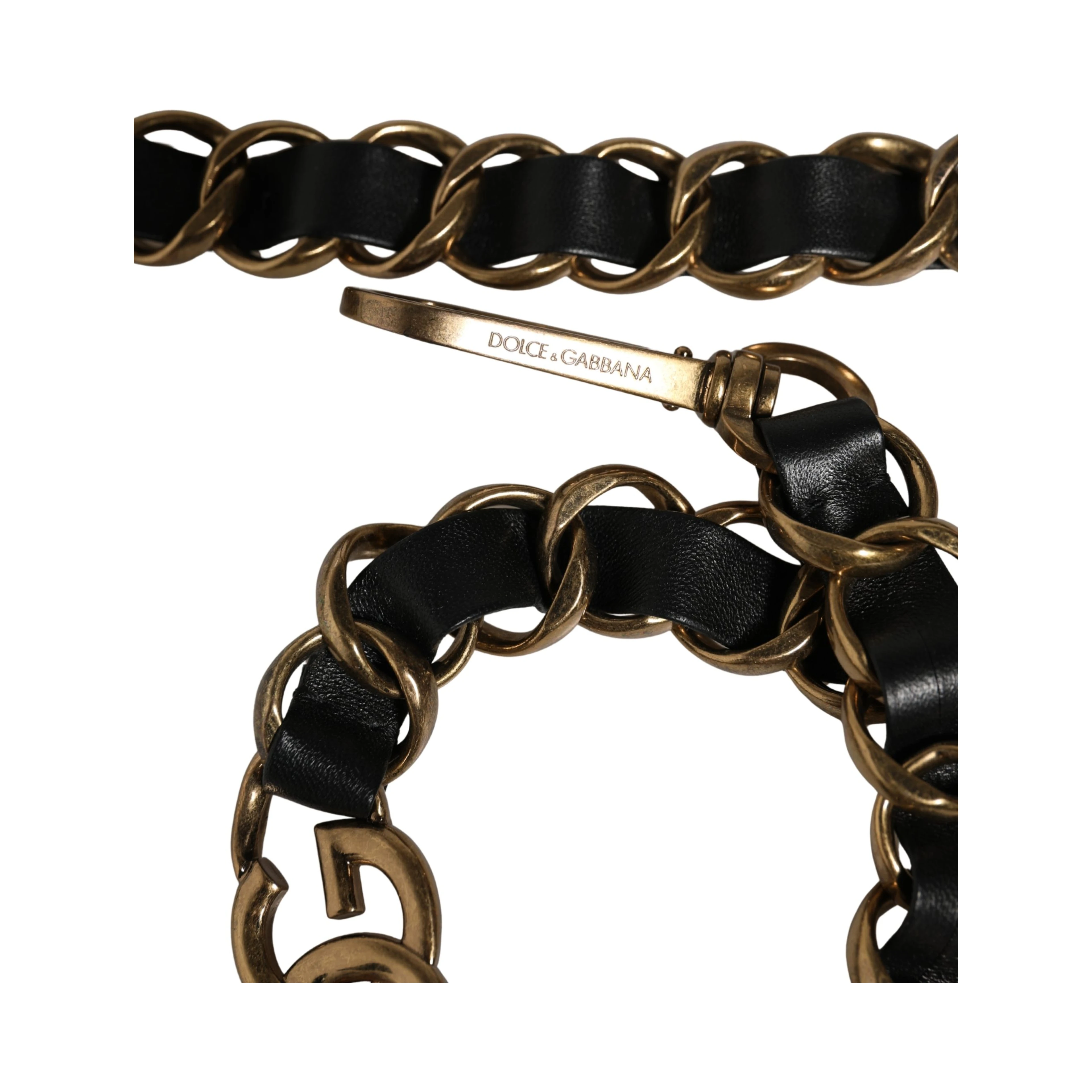 Black Leather Gold Chain Bag Accessory Shoulder Strap