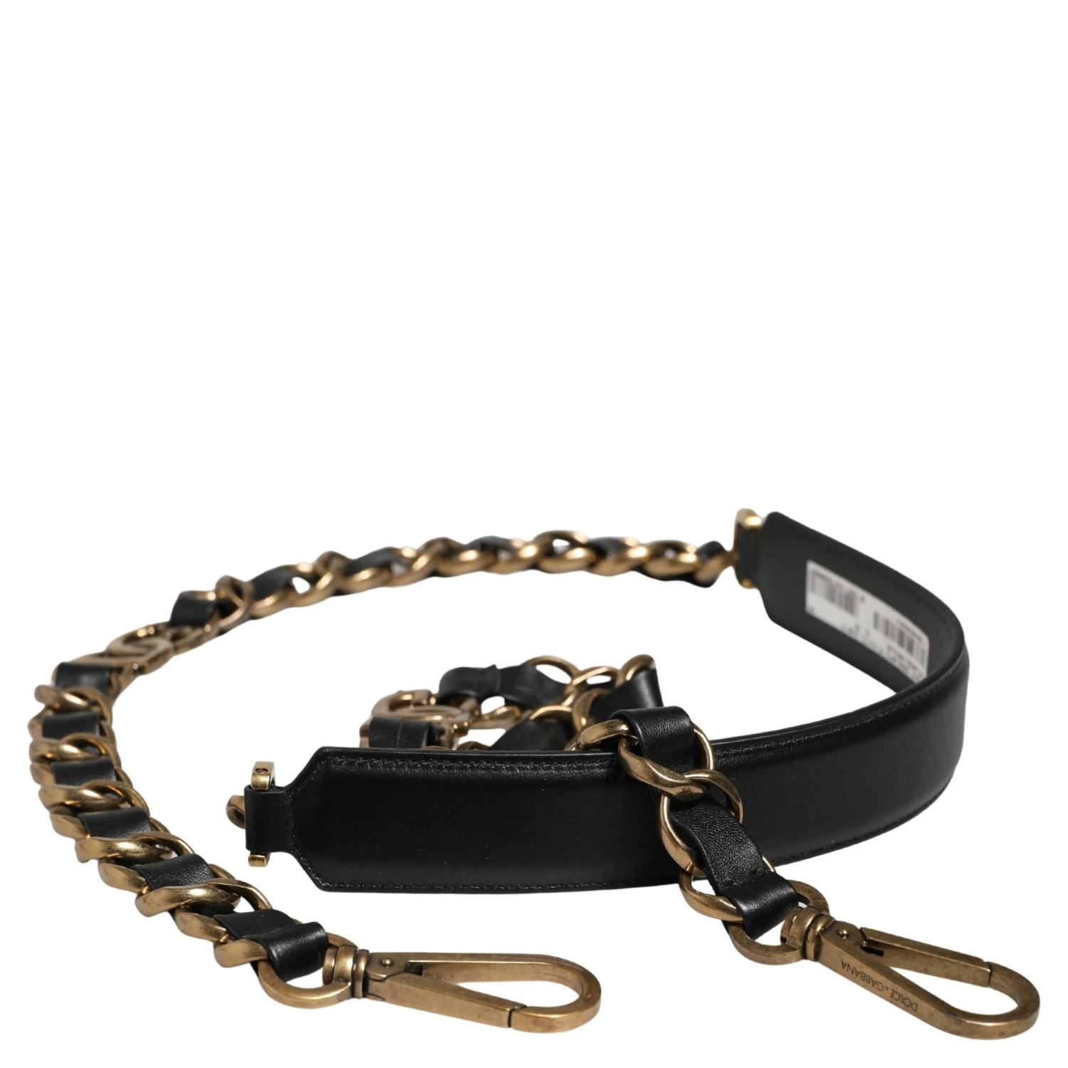 Black Leather Gold Chain Bag Accessory Shoulder Strap
