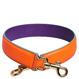 Orange Purple Calf Leather Bag Accessory  Shoulder Strap