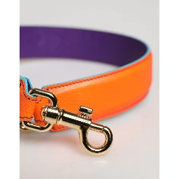 Orange Purple Calf Leather Bag Accessory  Shoulder Strap