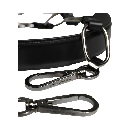 Black Leather Silver Chain Bag Accessory Shoulder Strap