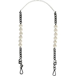 White Leather Silver Chain Bag Accessory Shoulder Strap
