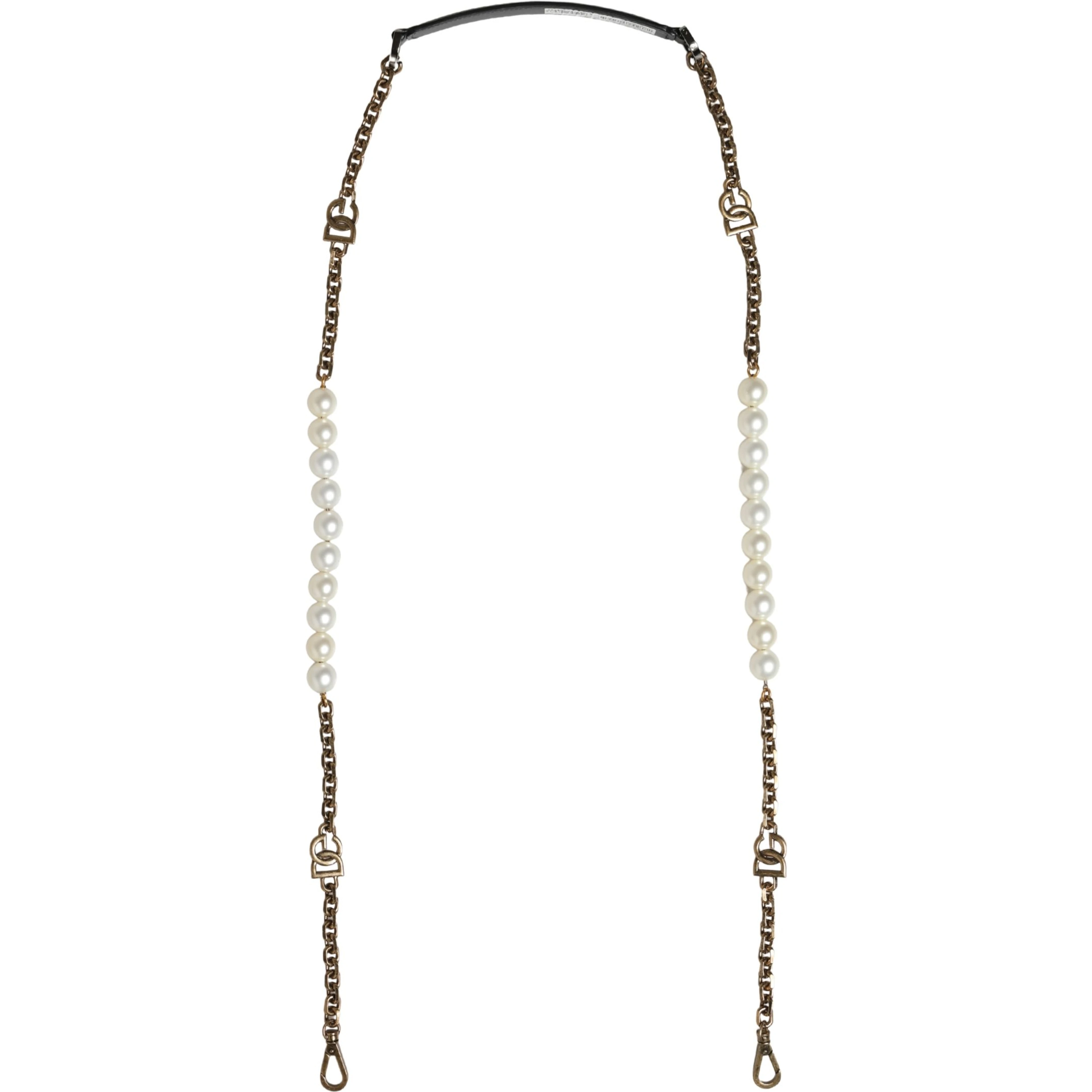 Black Leather Gold Chain Bag Accessory Shoulder Strap