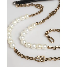 Black Leather Gold Chain Bag Accessory Shoulder Strap