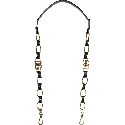Black Leather Gold Chain Bag Accessory Shoulder Strap