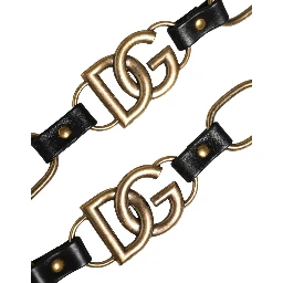 Black Leather Gold Chain Bag Accessory Shoulder Strap