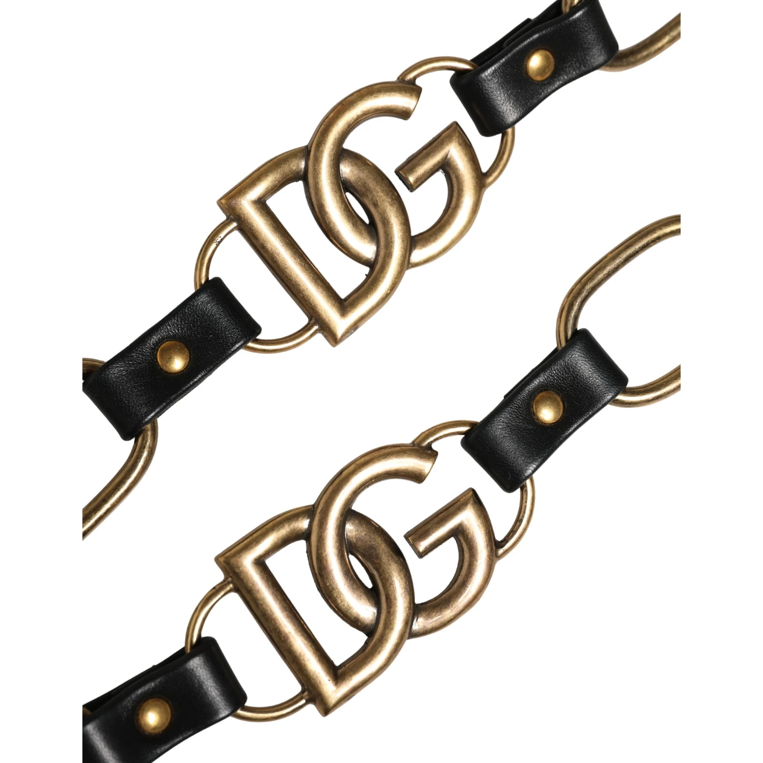 Black Leather Gold Chain Bag Accessory Shoulder Strap