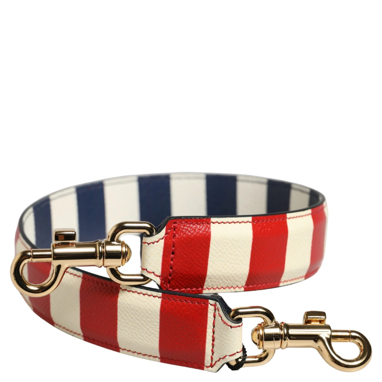 Multicolor Leather Striped Bag Accessory Shoulder Strap