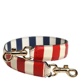 Multicolor Leather Striped Bag Accessory Shoulder Strap