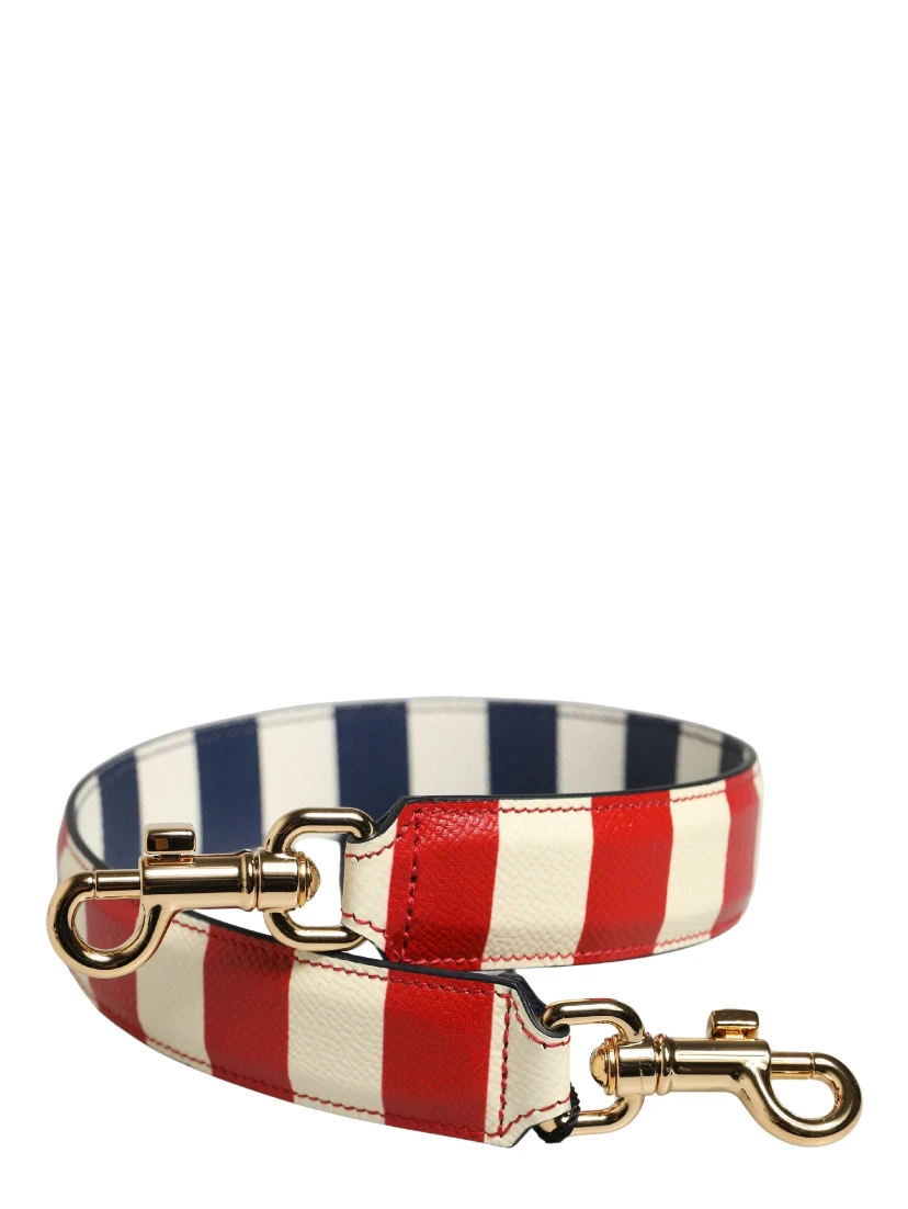 Multicolor Leather Striped Bag Accessory Shoulder Strap
