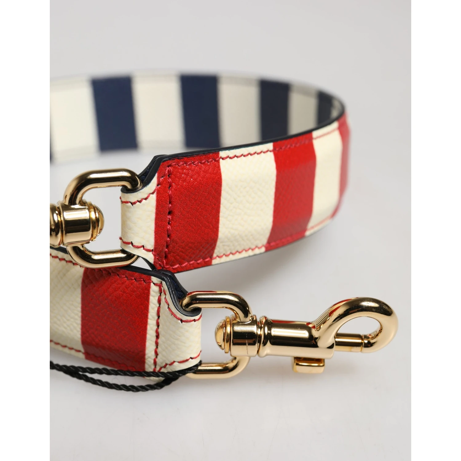 Multicolor Leather Striped Bag Accessory Shoulder Strap