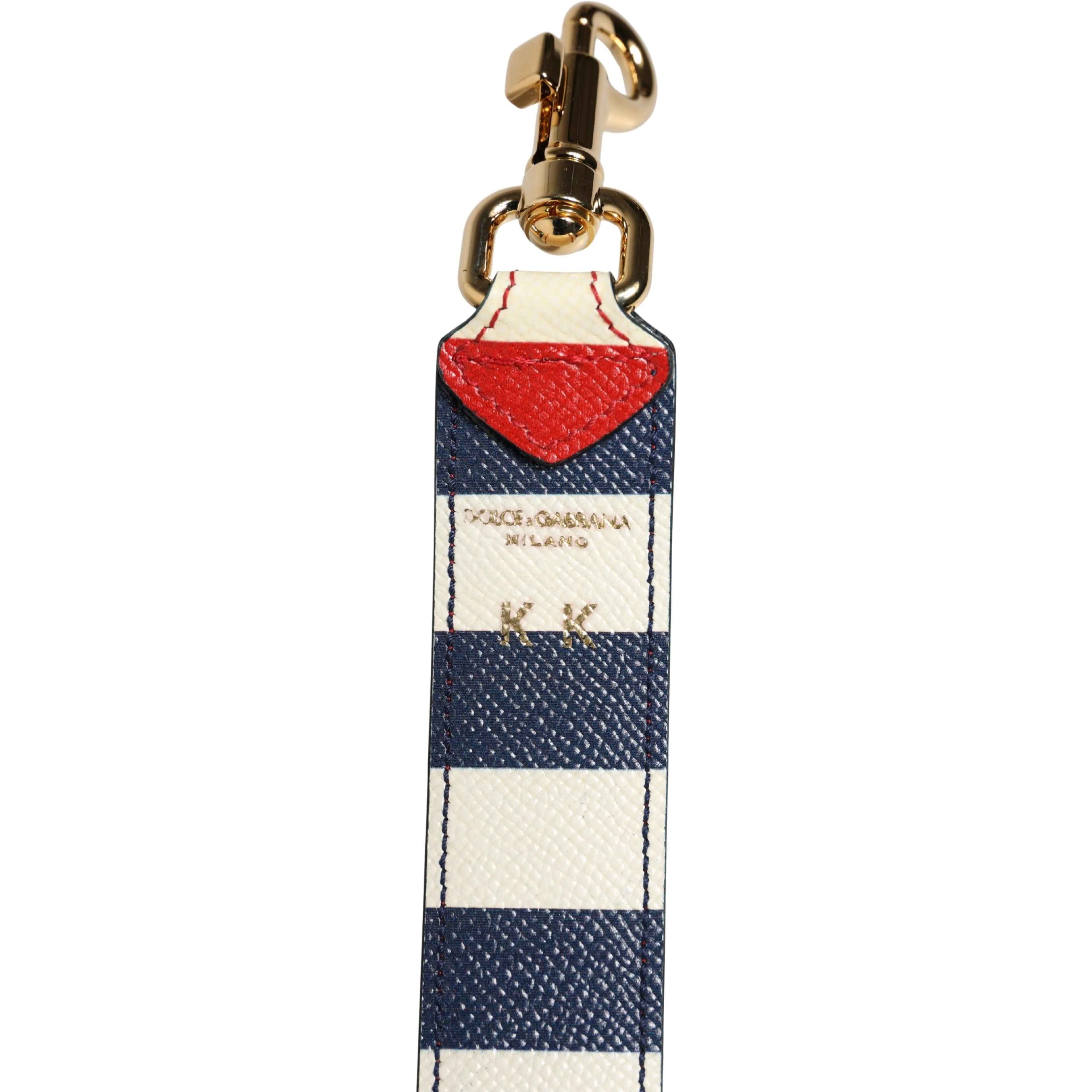 Multicolor Leather Striped Bag Accessory Shoulder Strap