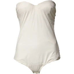 Off White Strapless One Piece Swimsuit Swimwear