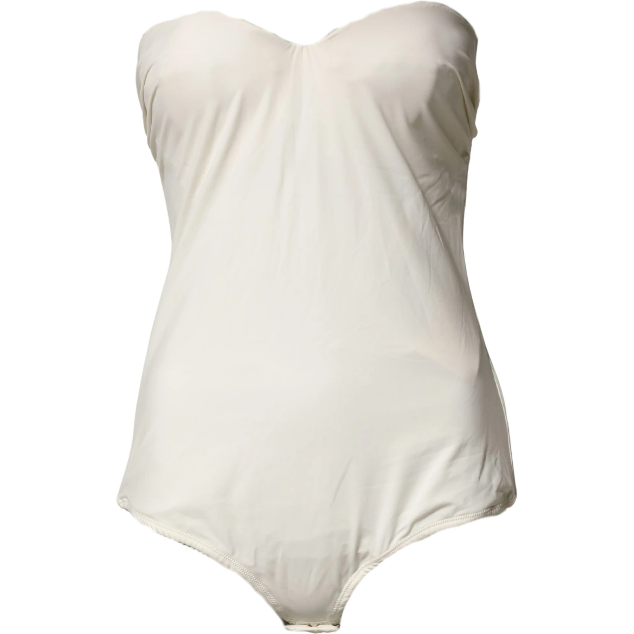 Off White Strapless One Piece Swimsuit Swimwear