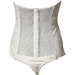 Off White Strapless One Piece Swimsuit Swimwear