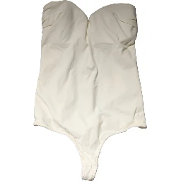 Off White Strapless One Piece Swimsuit Swimwear