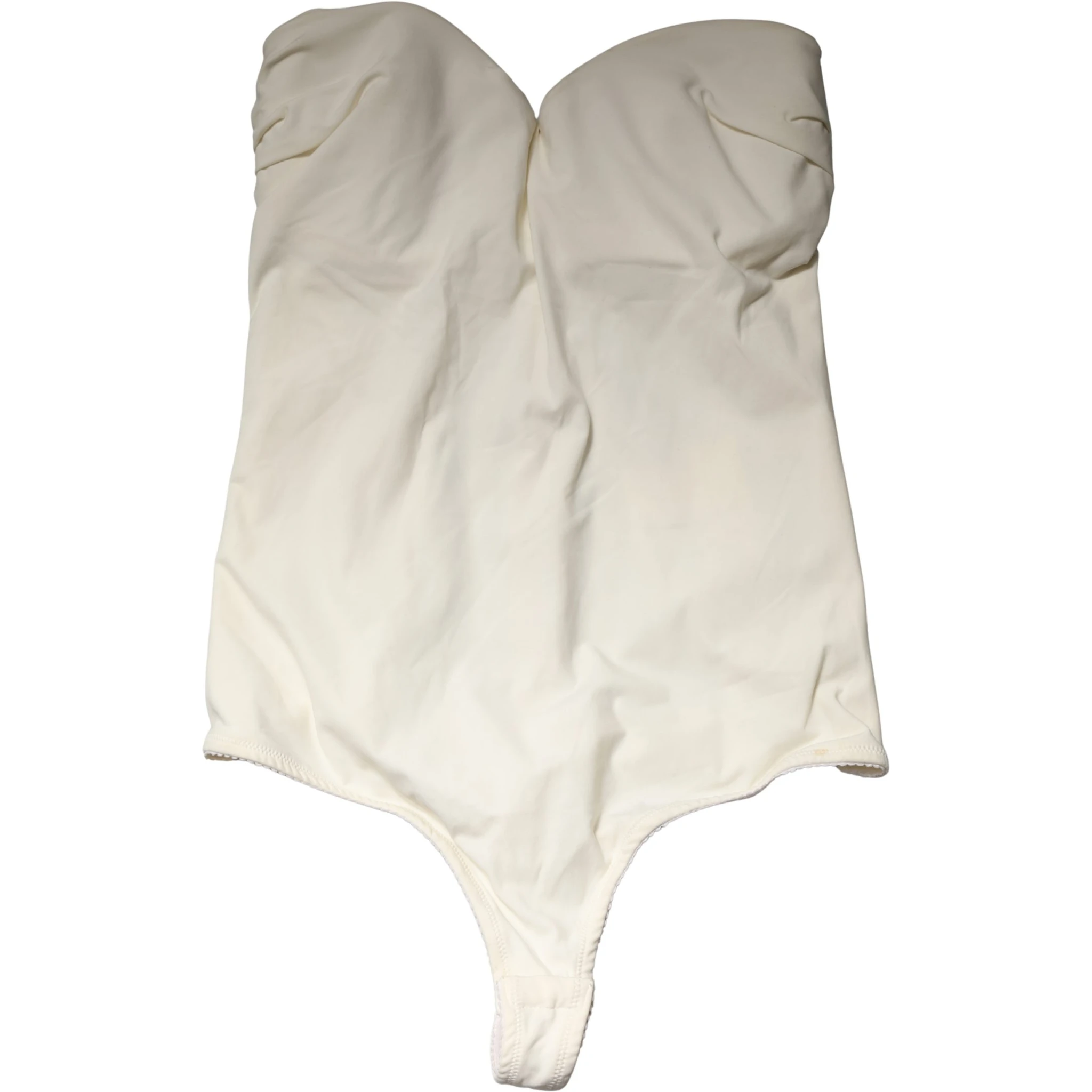 Off White Strapless One Piece Swimsuit Swimwear