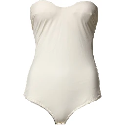 Off White Strapless One Piece Swimsuit Swimwear