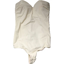 Off White Strapless One Piece Swimsuit Swimwear