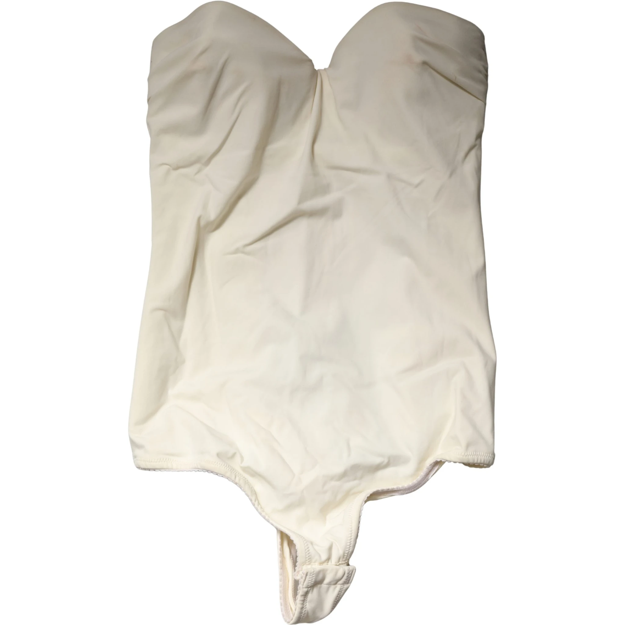 Off White Strapless One Piece Swimsuit Swimwear