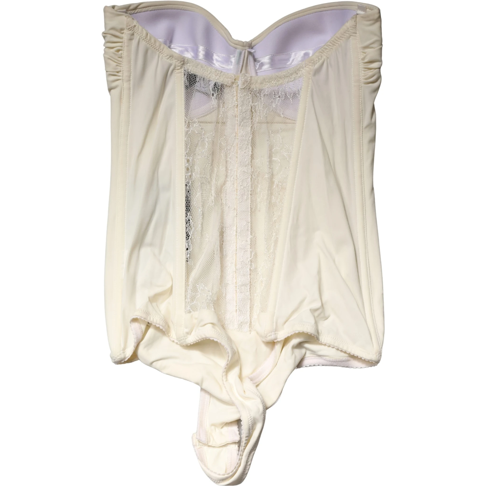 Off White Strapless One Piece Swimsuit Swimwear