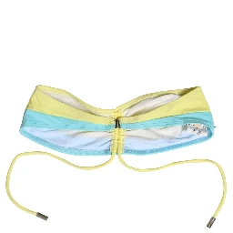 Yellow Blue Bandeau Top Bikini Bottom 2 Piece Swimwear