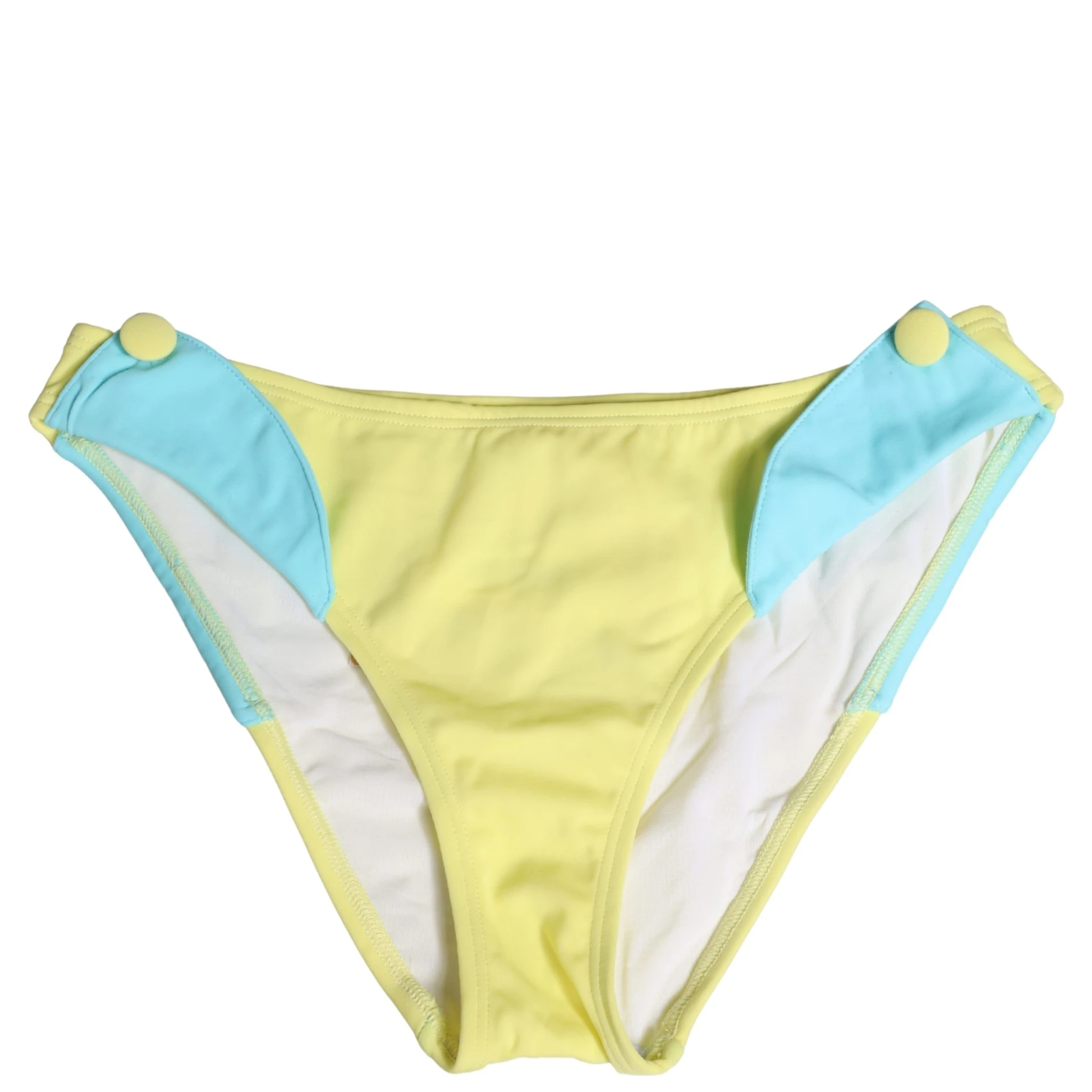 Yellow Blue Bandeau Top Bikini Bottom 2 Piece Swimwear